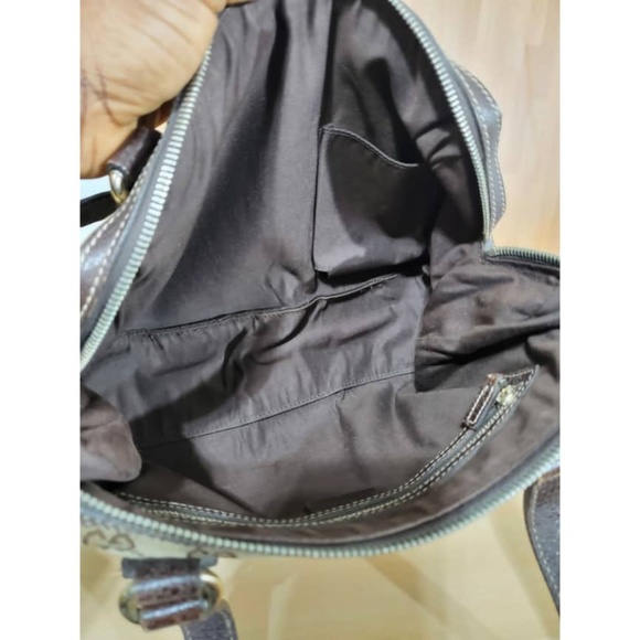 Authentic GUCCI Beige/Brown GG Canvas Charmy Boston Bag - Picture 9 of 11